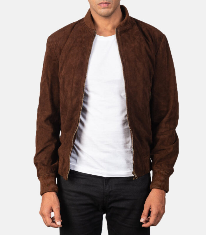 Shane Mocha Suede Bomber Jacket