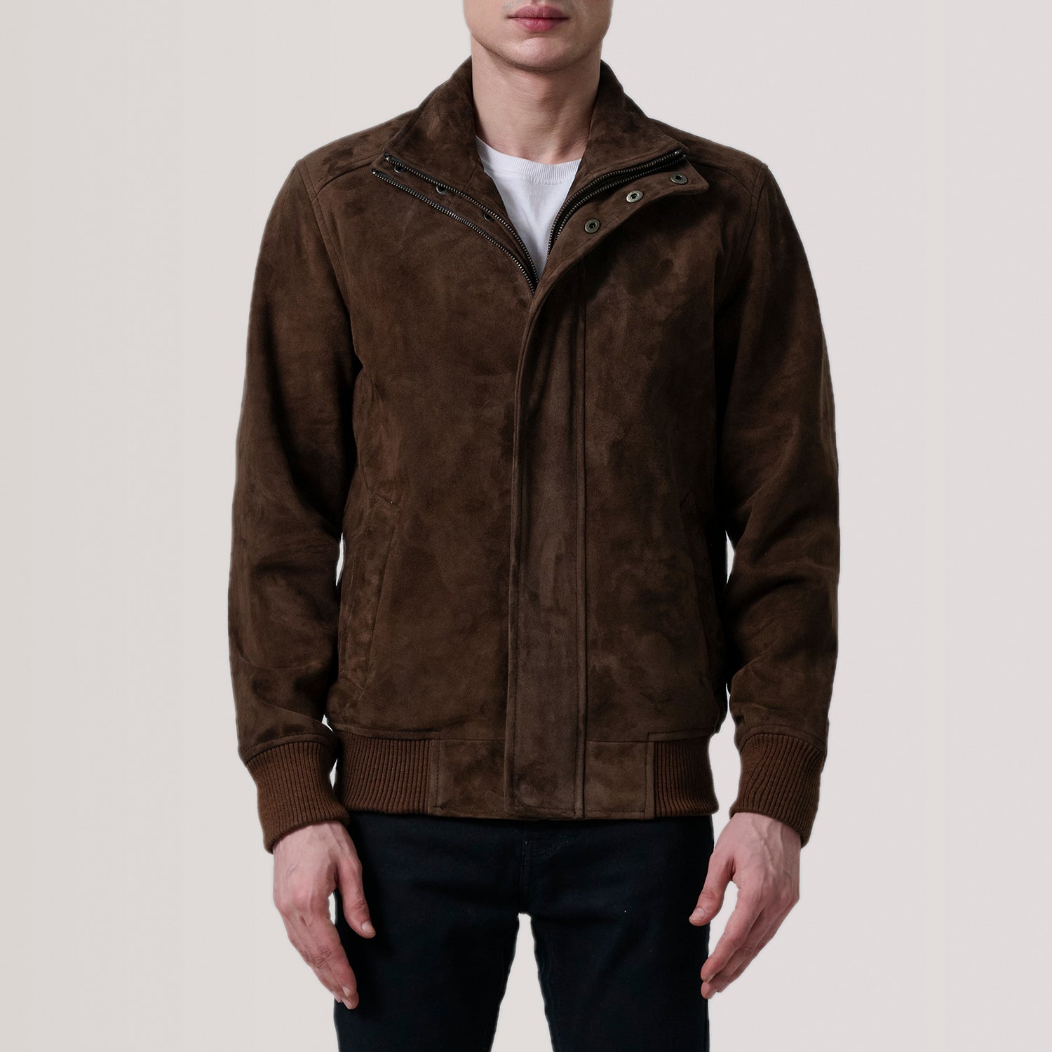 Lester Brown Suede Bomber Jacket - Image 6