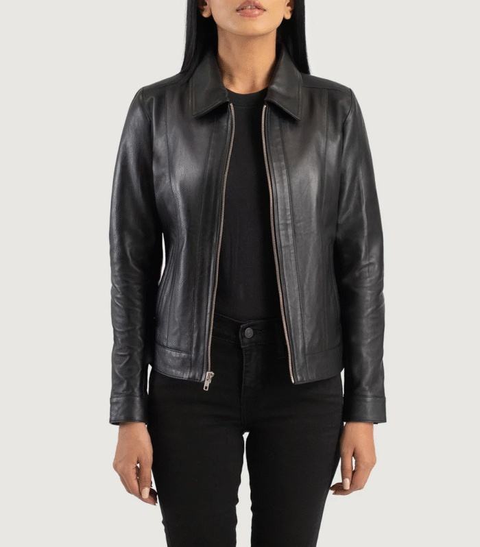 Vixen Black Classic Collar Leather Jacket